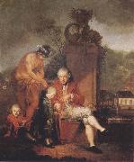 Januarius Zick Gottfried Peter de Requile with his two sons and Mercury France oil painting artist